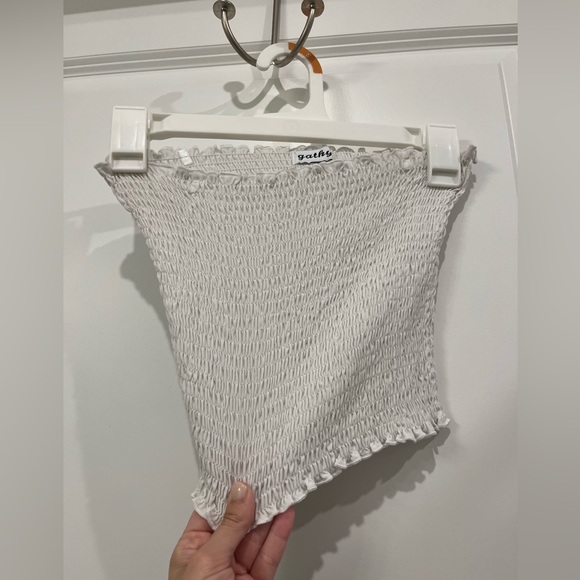 White Ruched Tube Top - Picture 2 of 4